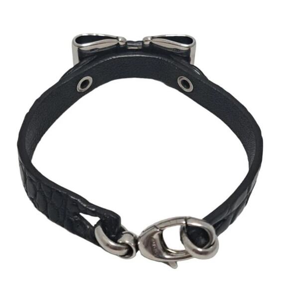 611. Gucci Leather Bow Bracelet with Sterling Silver Detail - Picture 7 of 8